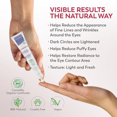 Eau Thermale Jonzac Sublimactive Organic Anti-Aging Eye &amp; Lip Contour Cream - Reduces Fine Lines and Puffy Eyes - Dark Circles Reduced - Natural Skin Care - Safe for Sensitive Skin - 0.5 fl oz