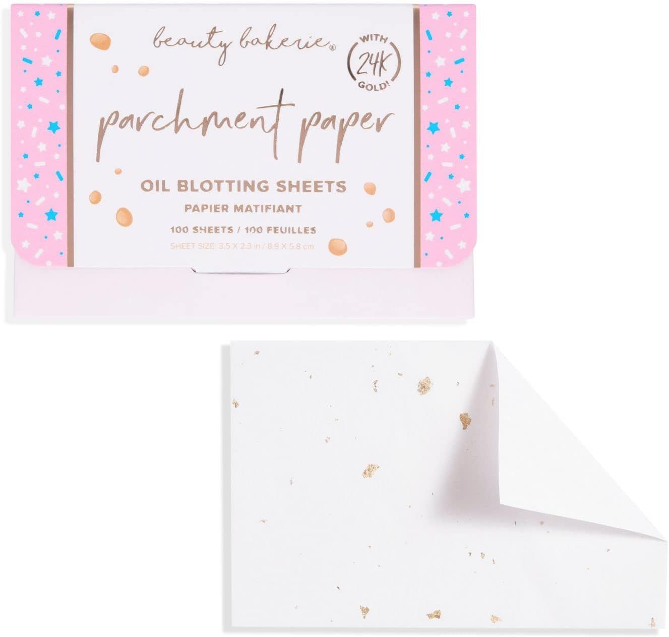 Beauty Bakerie Parchment Paper Oil Blotting Sheets for Face, Makeup Essentials for Oily Skin, Blotting Papers for Face, Oil Control Absorbing Sheets, 100 Sheets