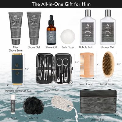 Grooming Kit for Men, Mens Gifts Skin Care Set, Beard Kit Skin Care for Men, Gifts for Boyfriend, Bubble Skincare Set, Anniversary Gifts for Men, Dad