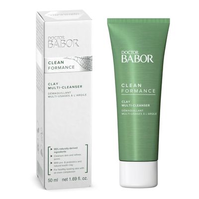 BABOR CLEANFORMANCE Clay Multi-Cleanser, Removes Makeup &amp; Impurities while Gently Cleansing, Leave On as Mask to Balance Skin and Refine Pores, Infused with Kaolin Clay &amp; Probiotics, 1.69 oz