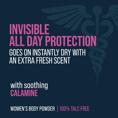 Certain Dri Body Powder for Women, Maximum Sweat Absorption, Moisture & Odor Control, Itch-Free Foot and Body Powder, Talc-Free Formula, Gentle on Sensitive Skin, Calamine Scent, 8 oz