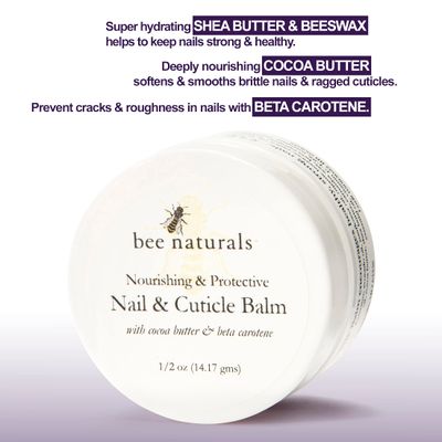 Bee Naturals Nail & Cuticle Care Gift Set - Includes Hydrating Nail Balm & Nourishing Cuticle Oil with Natural Ingredients - Perfect for Dry, Brittle Nails & Ragged Cuticles - Travel-Friendly & Gentle