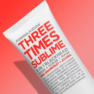 FORMULA 10.0.6 Three Times Sublime Facial Mask 3 in 1 Blackhead Wash Scrub &amp; Mask 3.4 fl oz (100ml)
