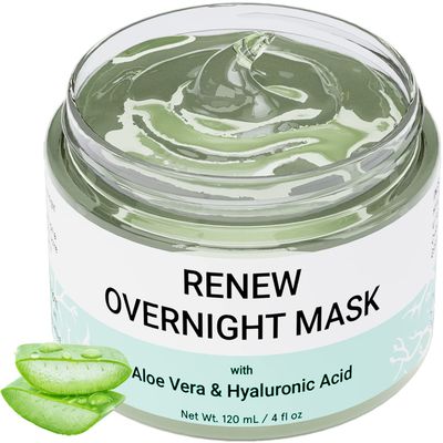 Doppeltree RENEW Overnight Facial Mask with Aloe Vera Gel &amp; Hyaluronic Acid, Anti Aging Hydrating Face Mask for All Skin Types, Night Time Skin Care &amp; Repair