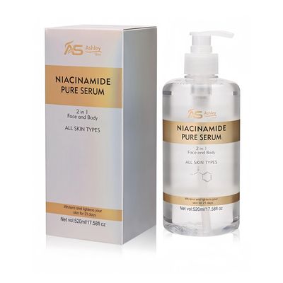 Ashley Shine Niacinamide Serum Moisturizes Skin Care 2 in 1 for Face and BodyBrightening Serum for Dark Spots, Body, Fine Lines &amp; Wrinkles 17.58Fl Oz
