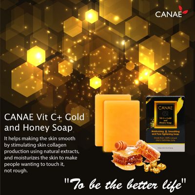 CN CANAE Face Moisturizer Facial Soap Bar with Vit C + Gold Honey Natural Anti Wrinkle &amp; Aging Remover for Dry Skin and Pore Tightener, 1.7 oz