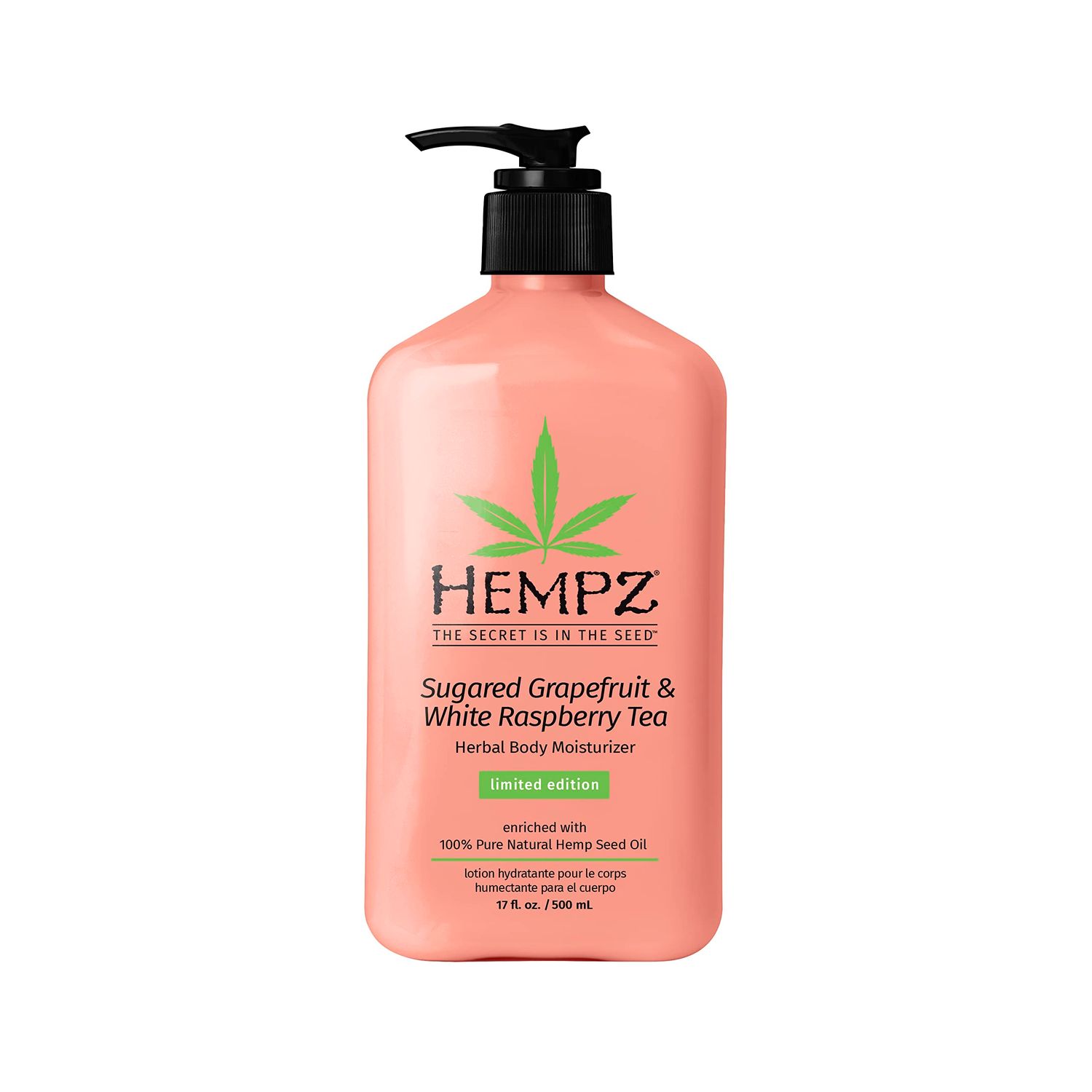 Hempz Body Lotion - Sugared Grapefruit &amp; Raspberry Moisturizer Daily Moisturizing Cream, Shea Butter, Aloe, Body Moisturizer - Skin Care Products, Hemp Seed Oil - 17 Fl Oz