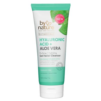 By Nature Hyaluronic Acid + Aloe Vera Facial Cleanser to Hydrate &amp; Brighten Your Skin - Skincare from New Zealand - Premium Face Cleanser - 7oz