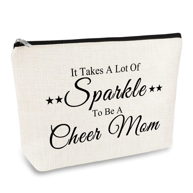 Cheer Mom Gifts Cheer Coach Gift Makeup Bag Cheerleading Coach Gift Cheer Mom Appreciation Gift Thank You Gift for Cheer Coach Mother's Day Birthday Gift for Sister Cheer Mom Cosmetic Bag Pouch