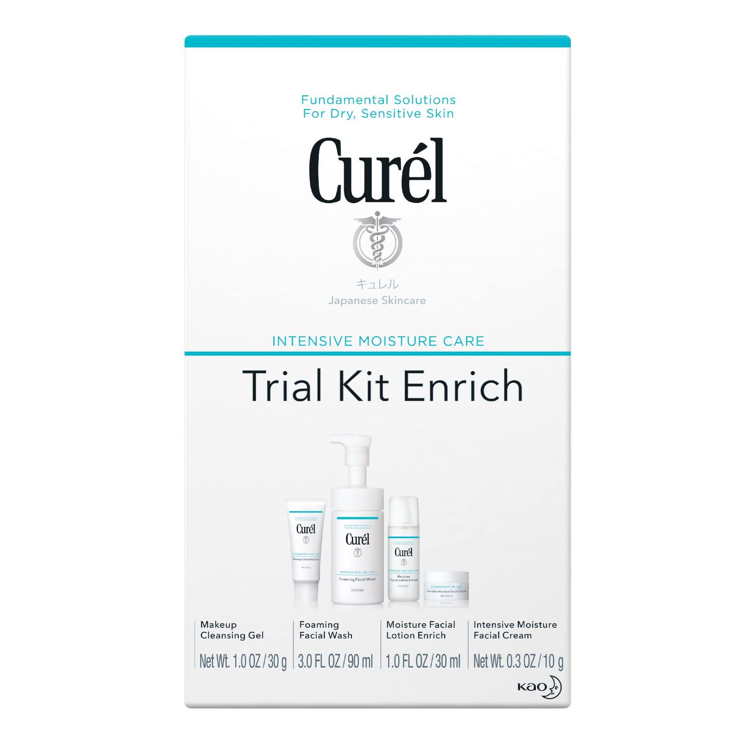 Curel Japanese Skin Care Travel Size Toiletries, for Dry, Sensitive Skin, Travel Size Face Wash, Lotion, &amp; Makeup Remover