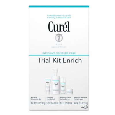 Curel Japanese Skin Care Travel Size Toiletries, for Dry, Sensitive Skin, Travel Size Face Wash, Lotion, &amp; Makeup Remover