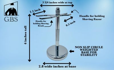 G.B.S Shaving Gift Set, Long Handle Double Edge Safety Razor, Alum Aftershave Block, Chrome Bowl with Natural Shave Soap, Shaving Brush Grooming Kit for Men