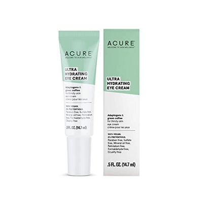 ACURE Ultra Hydrating Eye Cream - Morning Eye Moisturizer with Green Coffee Oil &amp; Adaptogens - for Puffiness Reducer and Bags Under Eyes Dark Circle Brightener - All Natural, Vegan Extract - 0.5 Fl Oz