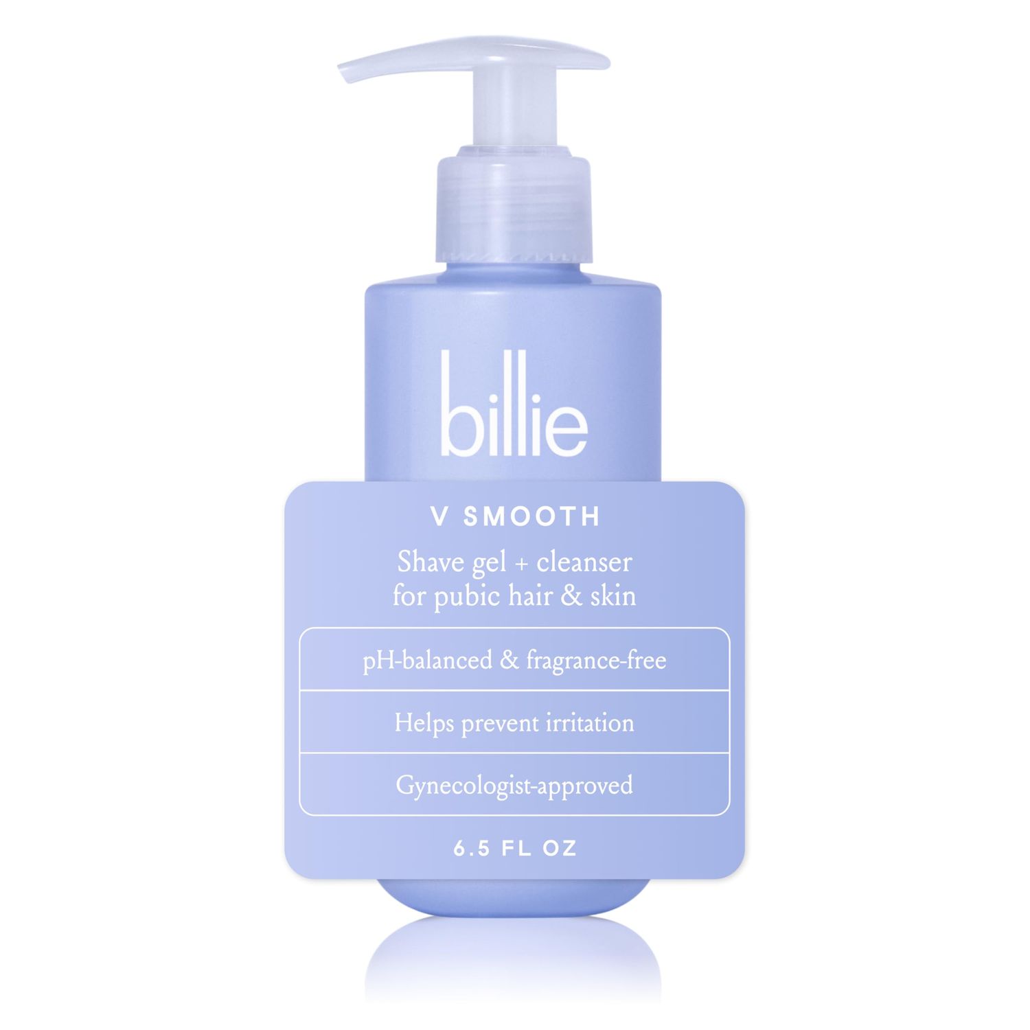 Billie - V Smooth - Shave Gel + Cleanser for Pubic Hair &amp; Skin - pH-Balanced - Fragrance-Free - Gynecologist-Approved - 6.5 oz.
