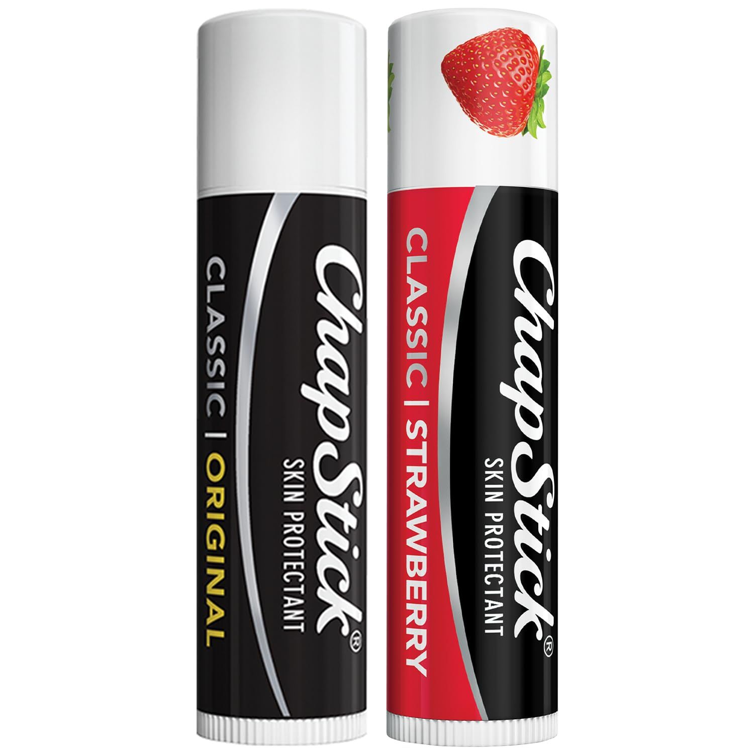 ChapStick Lip Care Bundle - Classic Strawberry + Classic Original Lip Balm, 0.15 Oz Ea (2 Piece Set)