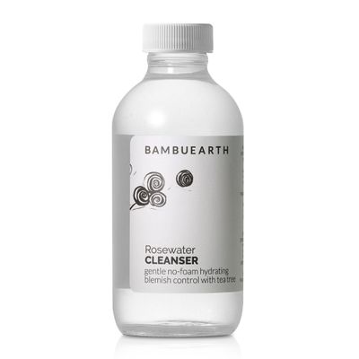 BambuEarth Rosewater Face Cleanser (4 oz) - Helps Hydrate, Balance, and Soothe - Non-Foaming, Vegan, Alcohol-Free Cleanser with Organic Rosewater to Support Skin&#39;s Barrier