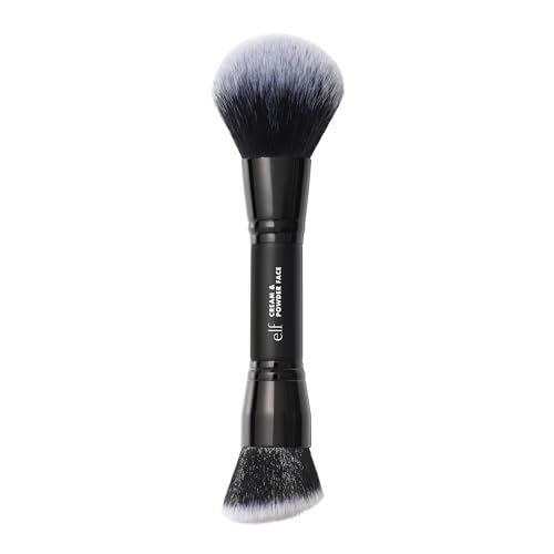 e.l.f. Dual-Ended Cream + Powder Brush, Two-in-One Makeup Brush For Creating A Gorgeous, Airbrushed-looking Complexion, Vegan &amp; Cruelty-free