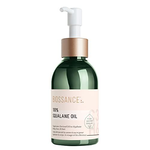 BIOSSANCE 100% Squalane Oil - Sustainable, Vegan Face Oil &amp; Body Oil - Hydrating, Fast-Absorbing Moisturizer - Ideal for Oily Skin, Face, Hair - Organic Sugarcane-Derived Squalane, 3.3 ounces