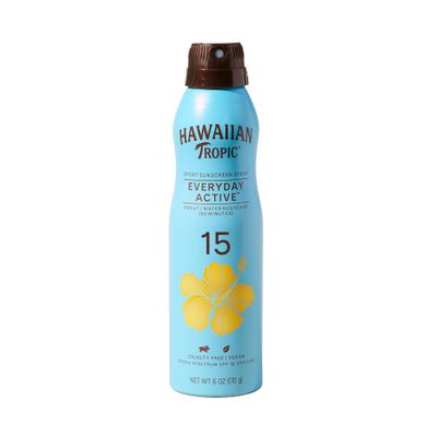 Hawaiian Tropic Everyday Active Clear Spray Sunscreen SPF 15, 6oz | Hawaiian Tropic Sunscreen SPF 15, Sunblock, Oxybenzone Free Sunscreen, Spray On Sunscreen, Body Sunscreen Spray, 6oz