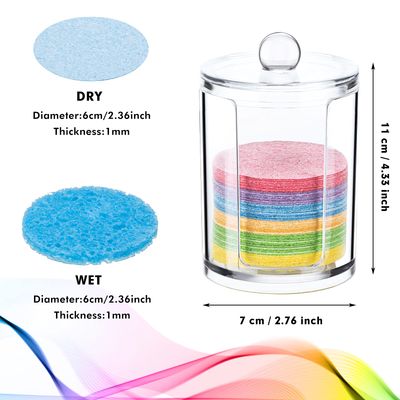 50 Pcs Compressed Facial Sponges Facial Cleansing Sponge Natural Cosmetic Spa Sponges for Women Facial Cleansing, Exfoliating Mask, Makeup Removal, Dead Skin, and Dirt,Travel Essentials(Multi-Color)