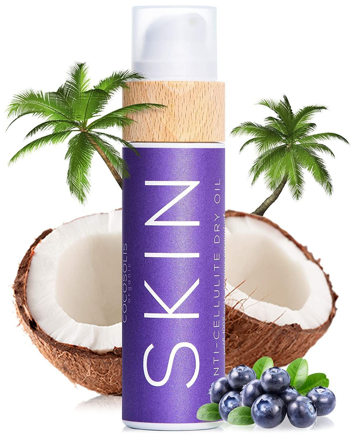 COCOSOLIS SKIN Anti-Cellulite Massage Oil XL | Organic Oil for Skin Tightening Cellulite Treatment | Corrects Orange Peel Skin | Natural Ingredients &amp; Vitamin E