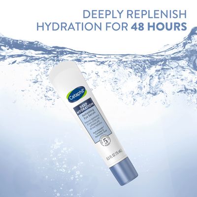 CETAPHIL Deep Hydration Refreshing Eye Serum, 0.5 fl oz, 48Hr Hydrating Under Eye Cream to Reduce the Appearance of Dark Circles, With Hyaluronic Acid, Vitamin E & B5 (Packaging May Vary)