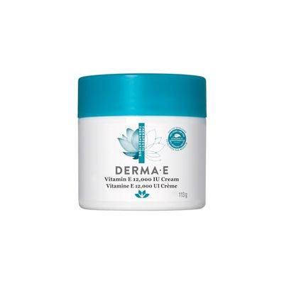 Derma E Vitamin E 12,000 IU Cream - Moisturizer for Face and Body - Multi-purpose Face Cream, Hand Cream and Body Lotion Soothes and Protects, 4 oz