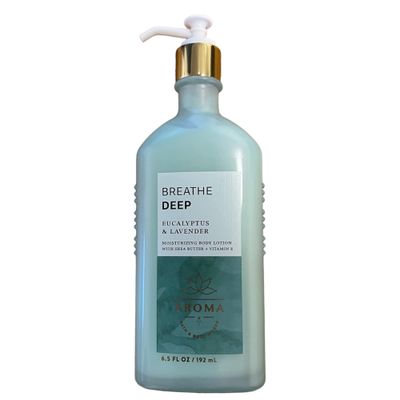 Bath and Body Works Breathe Deep Eucalyptus Lavender Aromatherapy Gift Set of 2-6.5 Ounce Moisturizing Body Lotion with Shea Butter and Vitamin E