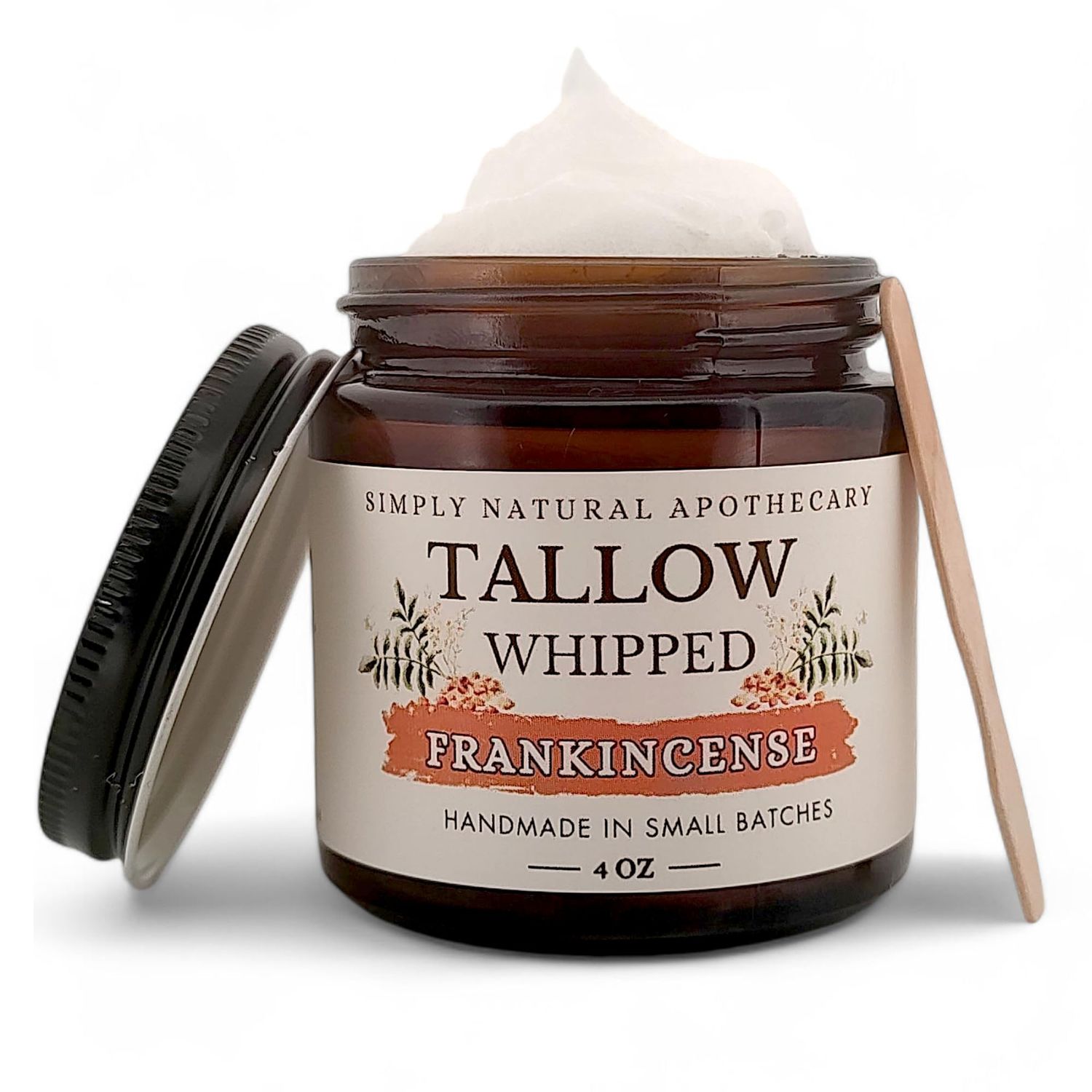 Beef Tallow for Skin - Beef Tallow Balm - Whipped &amp; Handmade Moisturizing Face and Body Cream/Butter -Sensitive &amp; Dry Skin - Grass Fed Cows - Frankincense Essential Oil