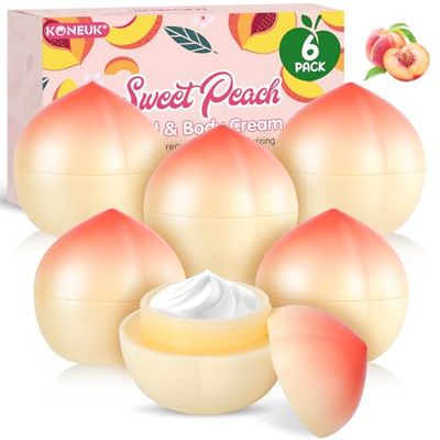 6 Pack Hand Cream Gifts Set, Bulk Hand Lotion Travel Size for Dry Cracked Hands, Christmas Stocking Stuffers Gifts for Women, Wedding Party Favors, Mothers Day Gifts, 1.06 Oz (Peach)