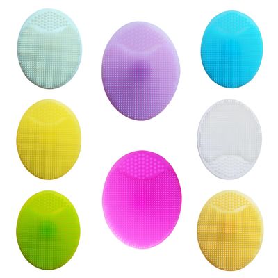 8 Packs of Silicone Body Brush, Silicone Shower Brush, and Scalp Massage Shampoo Brush, Suitable for Various Skin Types of Both Male and Female Infants (8 Colors) (Color)