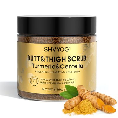 Butt Scrub Wash, Butt Scrub Exfoliator with Turmeric &amp; Centella for Butt Acne Clearing Treatment, Booty Scrub Body Exfoliator for Thigh Acne, Ingrown Hair, Bikini, Razor bump, Cellulite Clearing