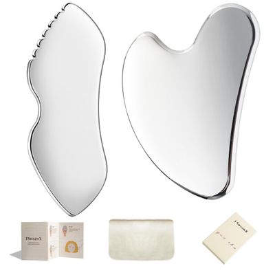 FSwsawX Stainless Steel Gua Sha Facial Tools, Face Comb &amp; Massager Metal Gua sha Tool for Blood Circulation &amp; Lymphatic Drainage, Body and Face Gua Sha Stone for Tighten Skin