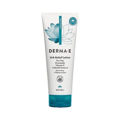 Derma E Itch Relief Lotion - Anti-Itch for Dry Skin - Soothing Itchy Skin Cream - Lightweight Body Lotion Calms and Moisturizes, 8 oz