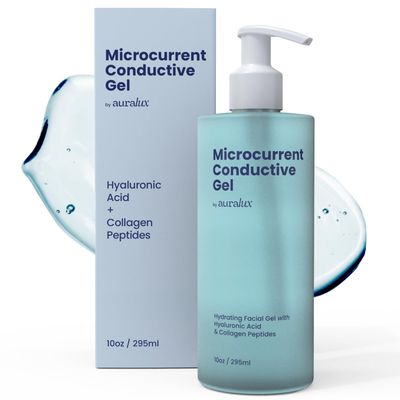 10oz Conductive Gel For Microcurrent Devices - Collagen Peptides &amp; Hyaluronic Acid Boost Skin Radiance - Locks in Moisture for 24 Hours