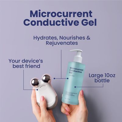 10oz Conductive Gel For Microcurrent Devices - Collagen Peptides &amp; Hyaluronic Acid Boost Skin Radiance - Locks in Moisture for 24 Hours