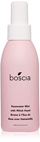 boscia Rosewater Mist with Witch Hazel, Vegan, Cruelty-Free, Natural and Clean Skincare, Alcohol-Free Face Toner with Rosewater, Witch Hazel and Aloe Vera, 4.73 Fl Oz (Pack of 1)