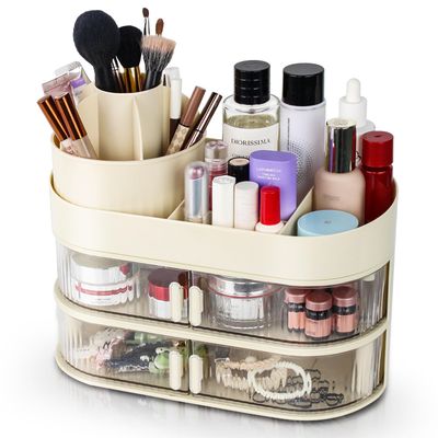 Clear Cosmetic Display Cases for Storage - Makeup Organizer for Counter- Counter top Skincare Organizers for vanity