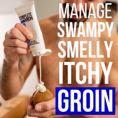 COMPLETE FOR MEN - Groin Guard Anti Chafing Cream: Talc Free, Aluminum Free, Natural Odor Control, Anti Fungal Cream for Men, Non Greasy, Cool & Dry, Friction Defense, Chafe Protect for Private Parts