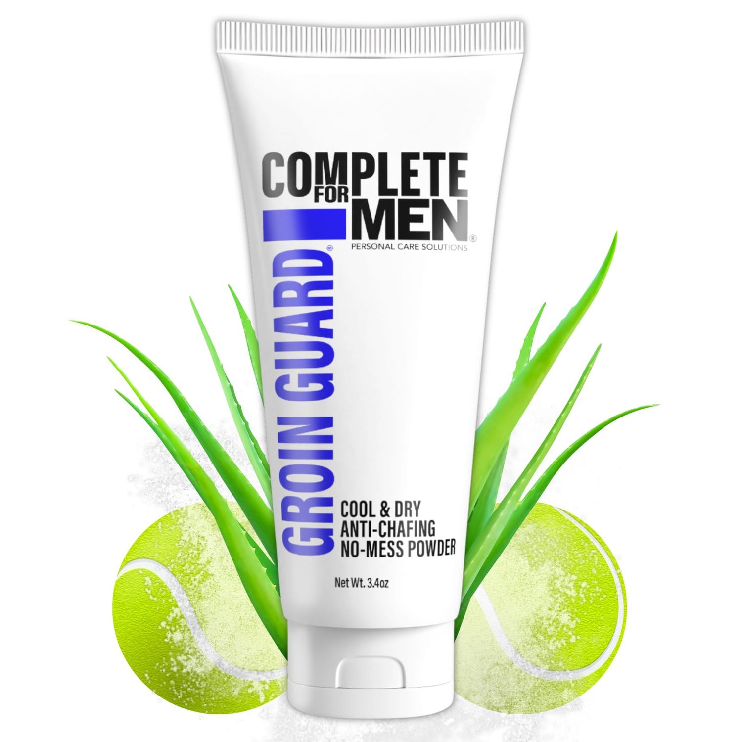 COMPLETE FOR MEN - Groin Guard Anti Chafing Cream: Talc Free, Aluminum Free, Natural Odor Control, Anti Fungal Cream for Men, Non Greasy, Cool &amp; Dry, Friction Defense, Chafe Protect for Private Parts