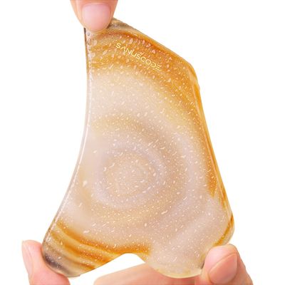 Authentic Agate Gua Sha Stone Tool: Face Sculpting Stone &amp; Guasha Tool for Face - Enjoy Cooler Silkier Skincare with Agate Gua Sha Stone - Perfect for Skin Lifting, Puffiness Reducing, and Anti-Aging