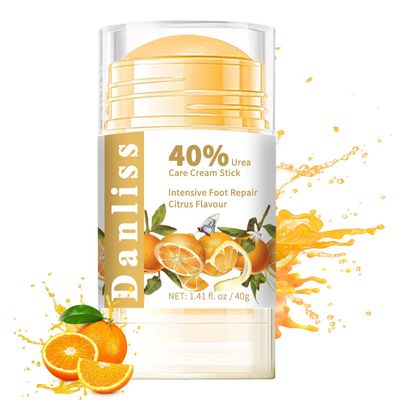 Danliss Urea Cream Stick 40 Percent, Heel Balm, Urea Hand Cream Stick and Foot Cream Stick for Dry Cracked, Cracked Heel Treatment, Moisturizer for Dry Skin Care 1.41 Oz (Citrus flavour)