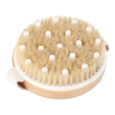 Beatifufu Massage Bath Brush with Natural Bristles Exfoliating Shower Brush for Body Cleaning and Back Massage Bathing Accessory for Spa and Skin Care