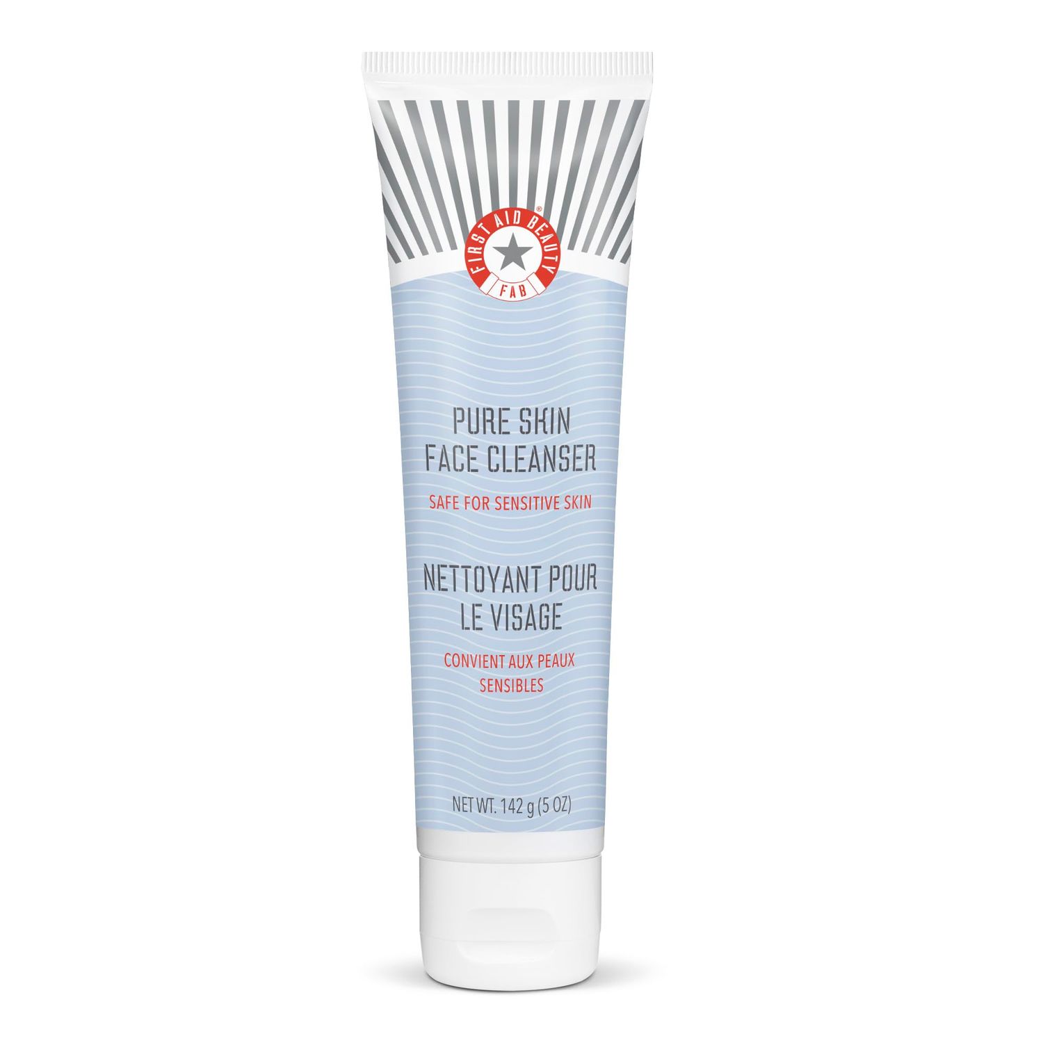 First Aid Beauty - Pure Skin Face Cleanser, Effectively Removes Makeup, Dirt, and Impurities, Gentle Cleanser Leaves Skin Soft &amp; Supple, Safe for Sensitive Skin, Fragrance Free, 5 oz