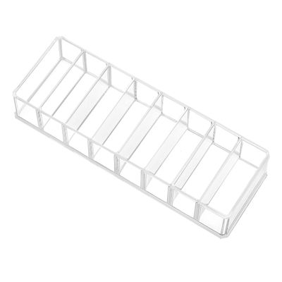 HBlife Clear Acrylic Makeup Compact Organizer, 8 Spaces Vanity Organizer Stand Eyeshadow Pallet Storage for Lipstick Bronzer Powder Highlighter, Skincare Cosmetic Display Cases for Bathroom