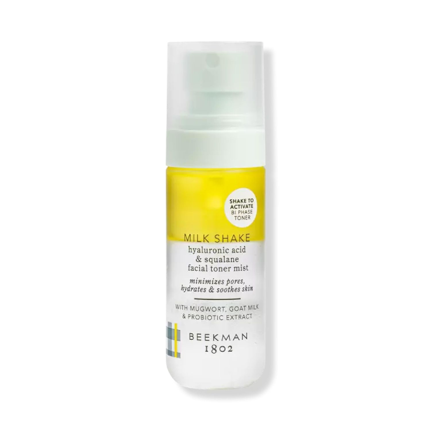 Beekman 1802 Milk Shake Hydrating Face Mist - Hyaluronic Acid &amp; Squalane Facial Mist Minimizes Pores &amp; Gently Moisturizes - Goat Milk Skin Toner Spray - Lightweight, Fragrance-Free Travel Toner