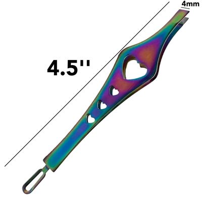 2 in 1 Rainbow Double Ended Tweezers Sharp Slant Precision Tweezer for Eyebrows &amp; Ingrown Hair Removal Skin Care Tool Blackhead Pimple Comedone Remover (2pc)