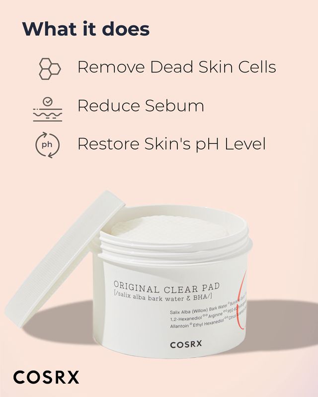 COSRX BHA Toner Pads, 70 Sheets, Exfoliating Pads for Dead Skin &amp; Blackheads, Minimize Pores, Prevent Breakouts, Improve Skin Texture, Korean Skin Care