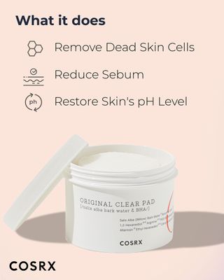 COSRX BHA Toner Pads, 70 Sheets, Exfoliating Pads for Dead Skin &amp; Blackheads, Minimize Pores, Prevent Breakouts, Improve Skin Texture, Korean Skin Care