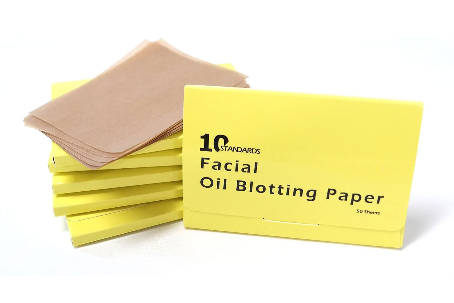 10 STANDARDS Natural Hemp Oil Control Paper, Blotting Paper , Absorbing Sheets for Oily Skin Care (size 3.5In x 2.4In) 50 Sheets x 6 (300 Sheets),Made in Korea, AJ12